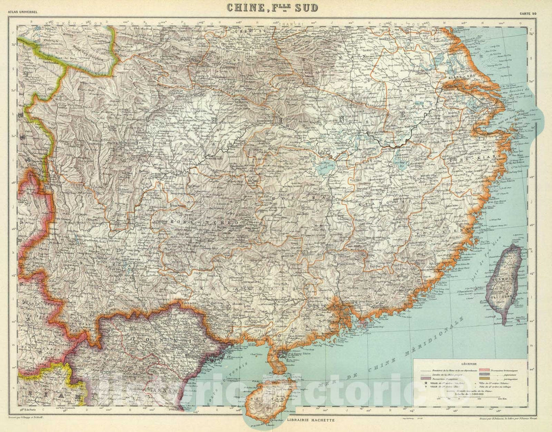 Historic Map : China; Mongolia, 1935 China, Flle. Sud. , Vintage Wall Art