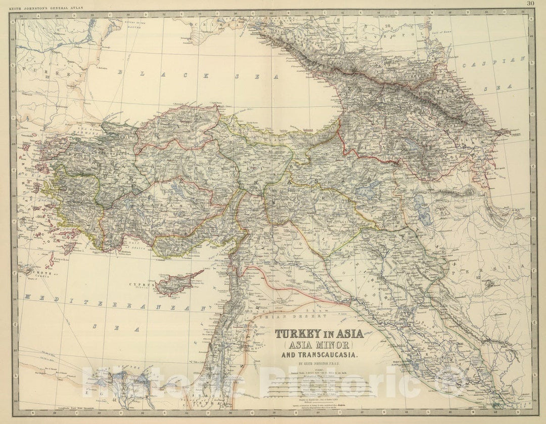 Historic Map : 1879 Asia Minor. - Vintage Wall Art