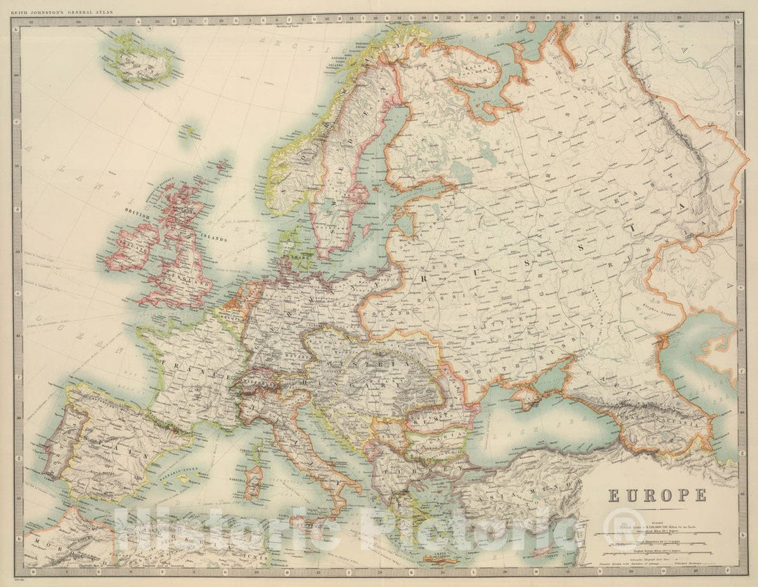 Historic Map : 1910 Europe. - Vintage Wall Art