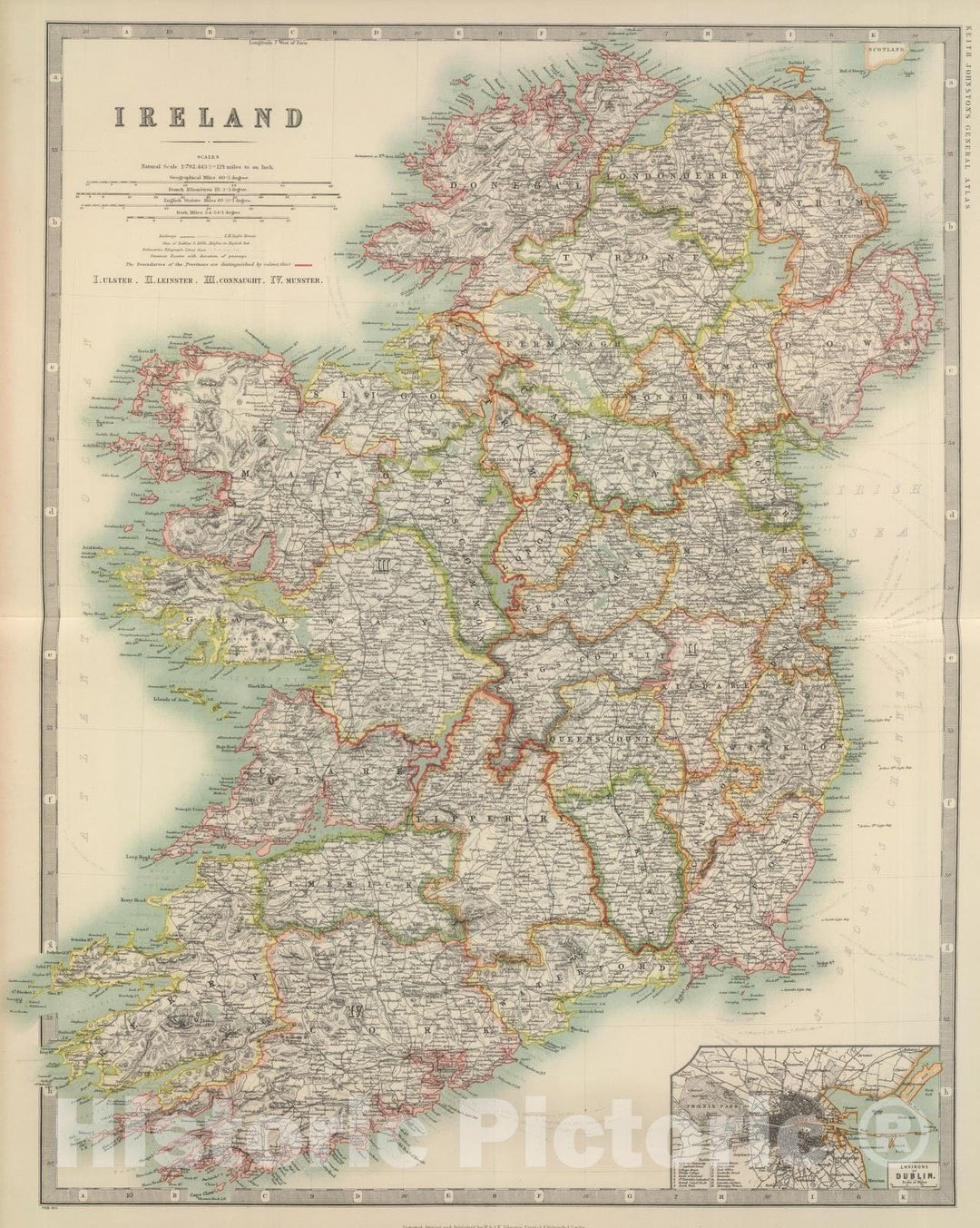 Historic Map : 1911 Ireland. - Vintage Wall Art