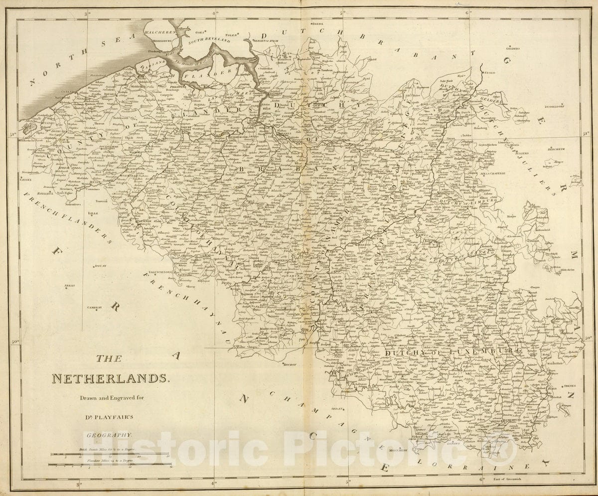 Historic Wall Map : 1814 Netherlands. - Vintage Wall Art