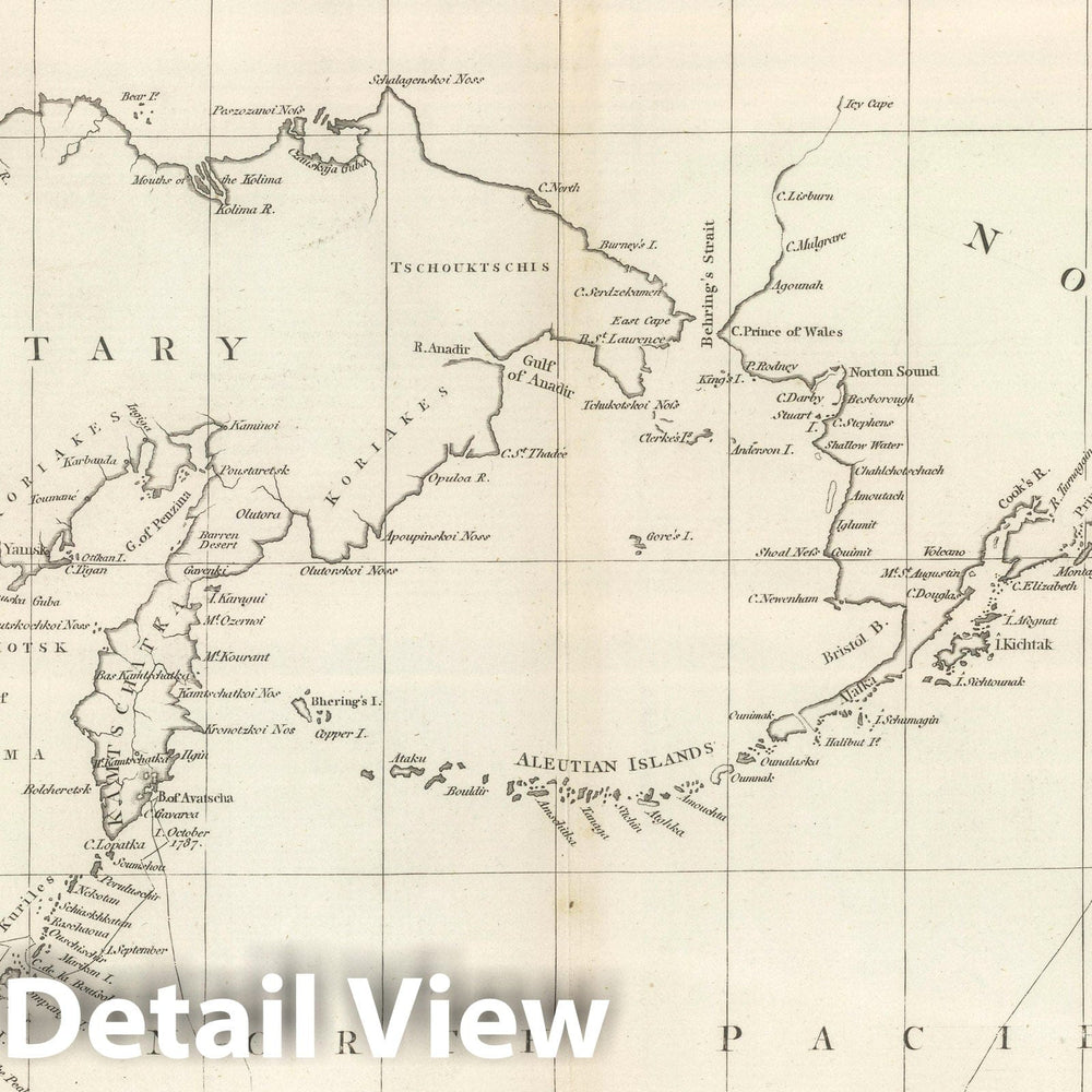 Historic Map : Exploration Book - 1799 Chart of the Coasts of America and Asia. - Vintage Wall Art