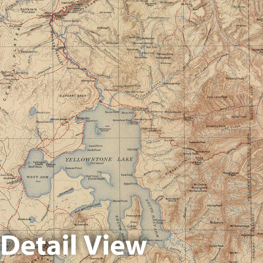 Historic Map : 1904 Yellowstone National Park and Portion of Yellowstone Forest Reserve. v1 - Vintage Wall Art