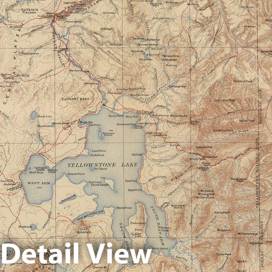 Historic Map : 1904 Yellowstone National Park and Portion of Yellowstone Forest Reserve. v1 - Vintage Wall Art