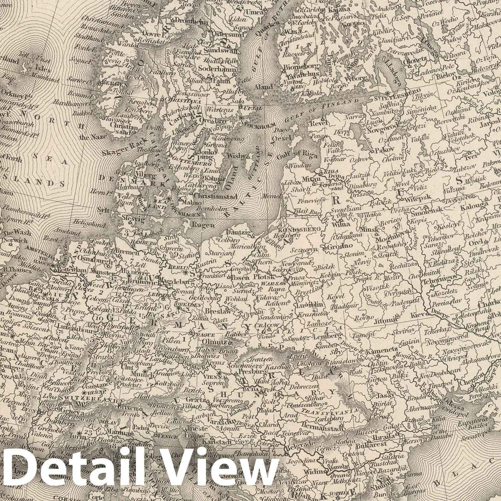 Historic Map : 1848 Europe. v1 - Vintage Wall Art