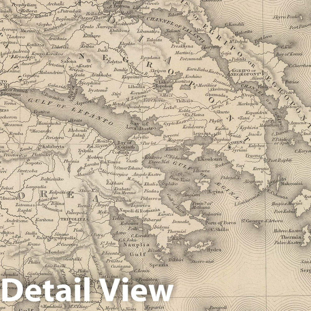 Historic Map : 1848 Greece. v1 - Vintage Wall Art