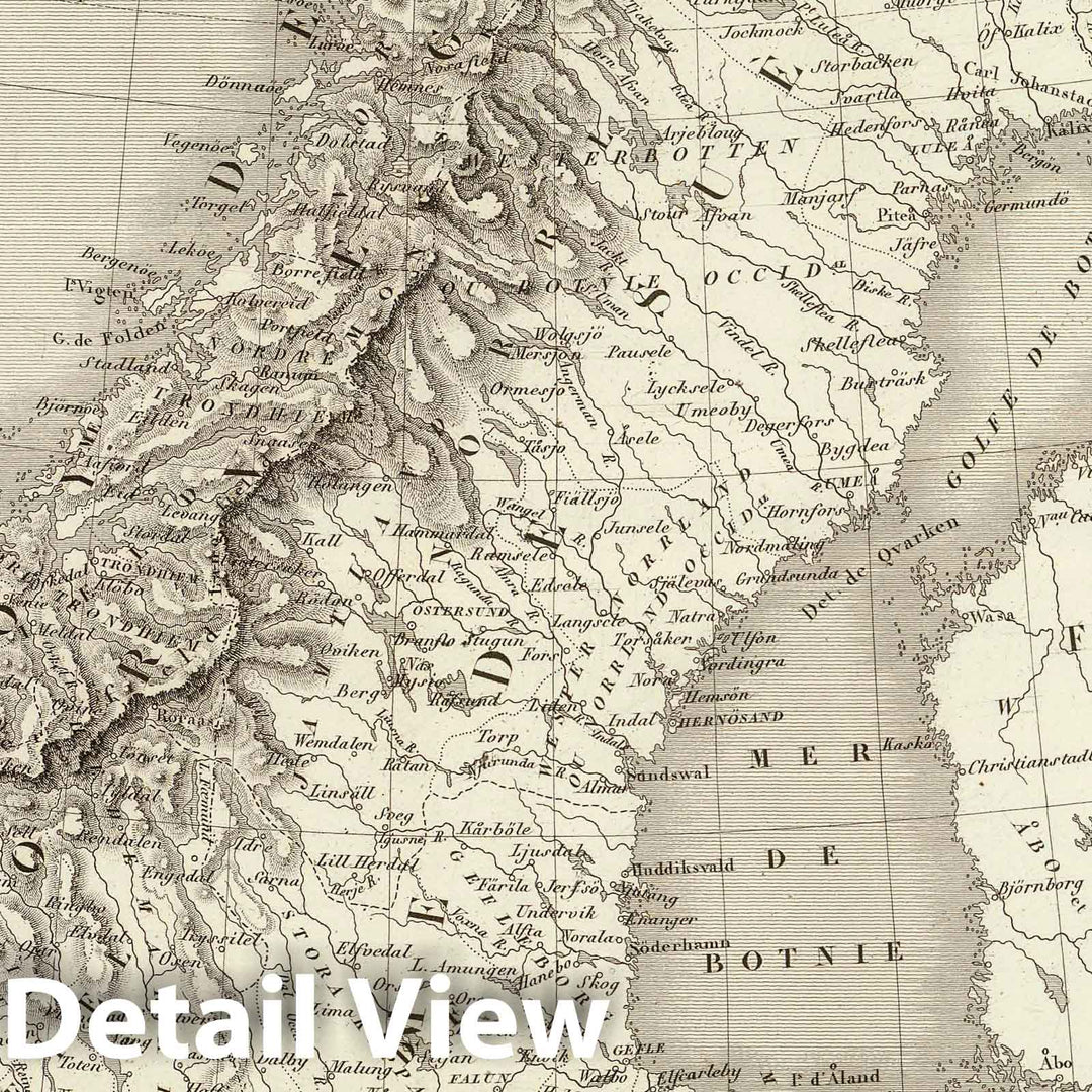 Historic Map : Norway; Sweden, Scandinavia 1837 Suede, Norvege, et Danemark. , Vintage Wall Art