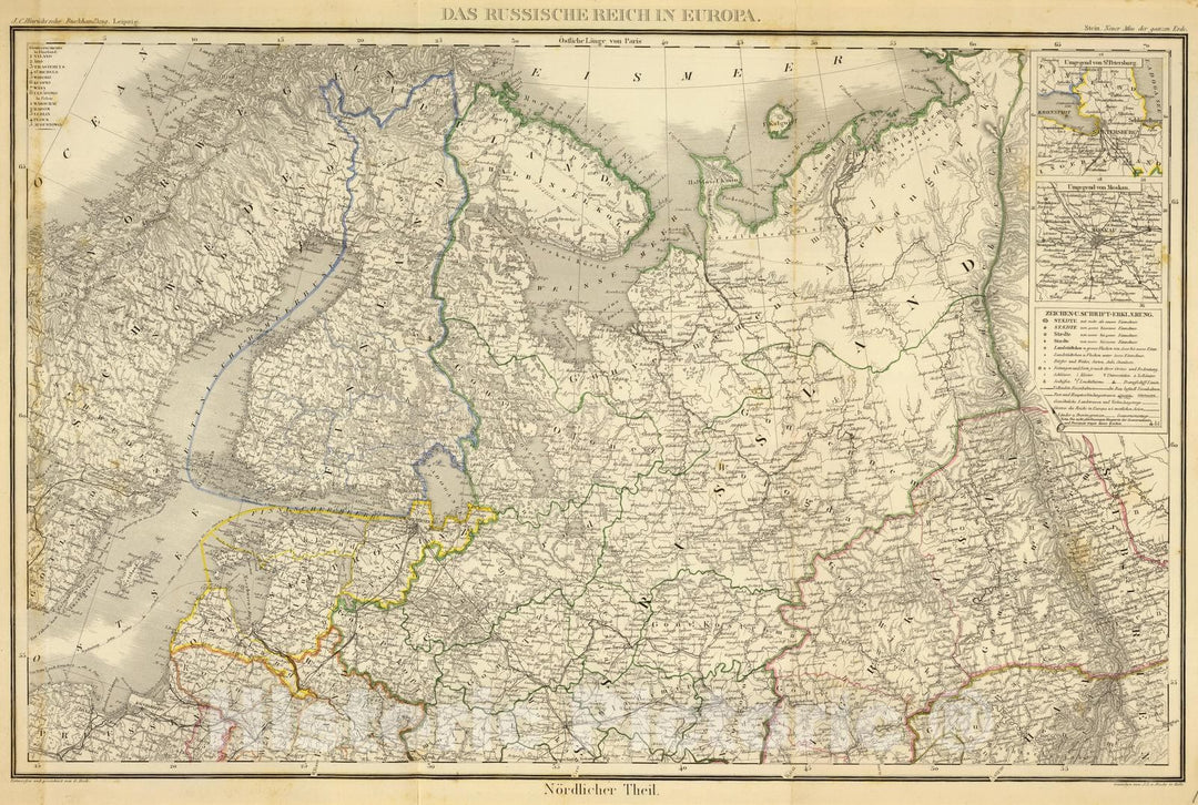 Historic Map : Finland; Russia, Europe, Eastern 1865 Das Russische Reich in Europa Nord. , Vintage Wall Art