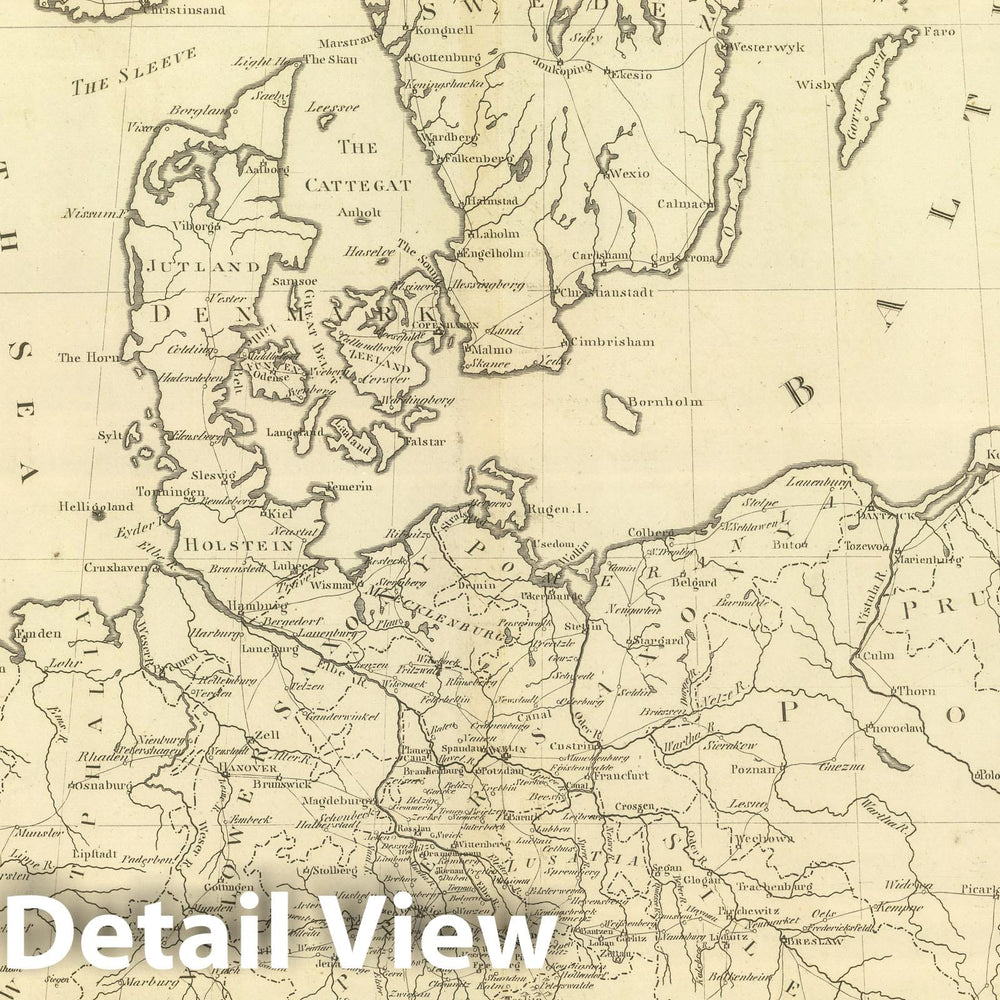 Historic Map : 1824 Part of North of Europe. - Vintage Wall Art