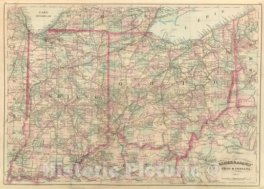 Historic Map : Commercial Reference Book - 1875 Ohio & Indiana. - Vintage Wall Art