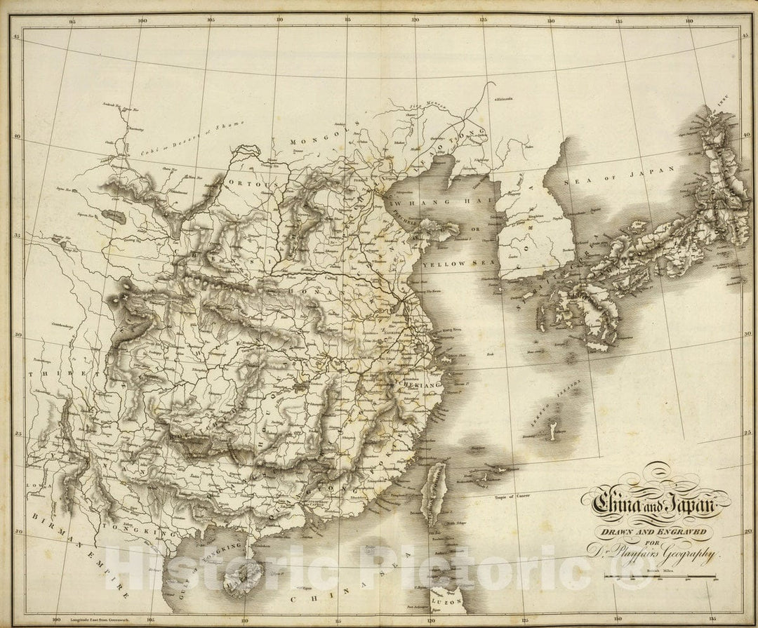 Historic Wall Map : 1814 China, Japan. - Vintage Wall Art