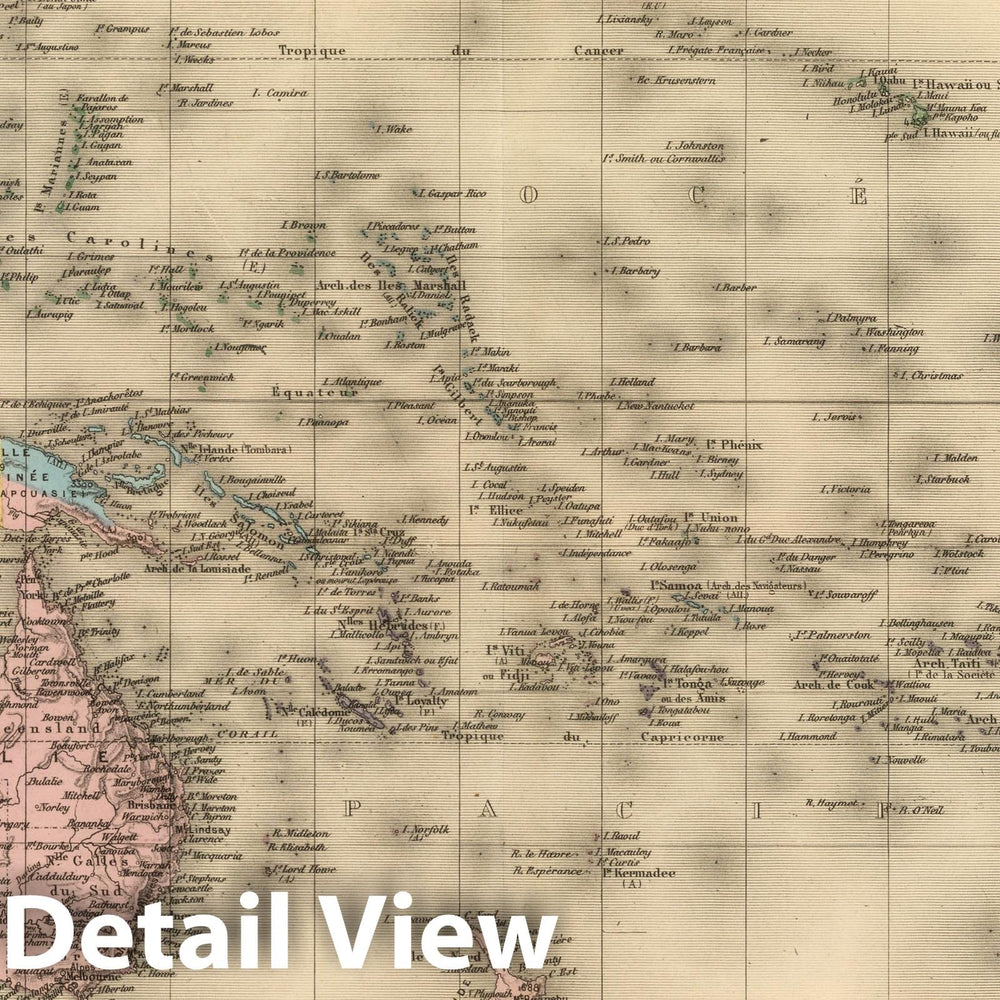 Historic Map : Australia, Oceania, Pacific 1892 Oceanie. , Vintage Wall Art