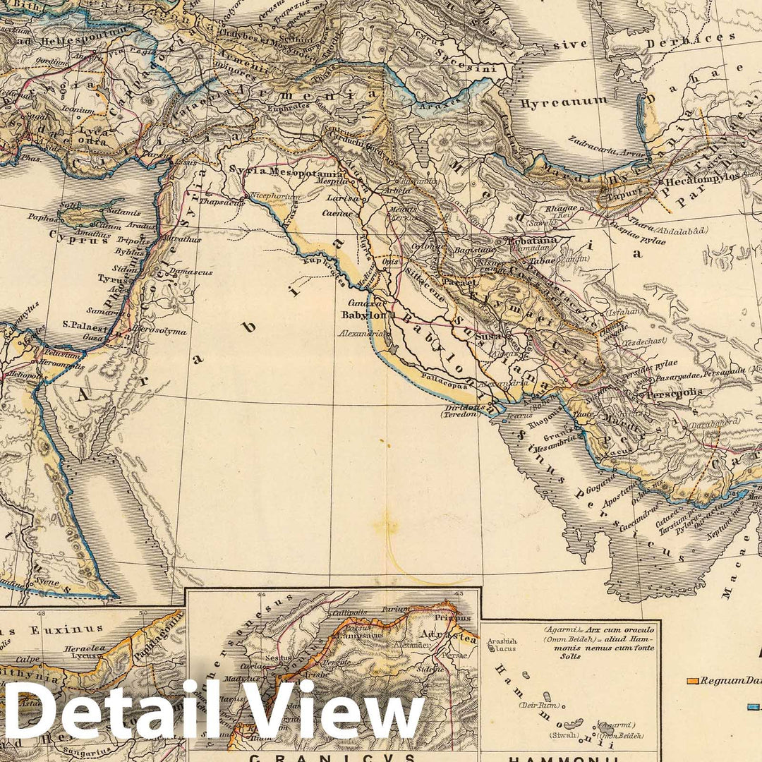 Historic Map : Greece; Pakistan, Middle East, Eastern Hemisphere 1865 Alexandri Magni Regnum. , Vintage Wall Art