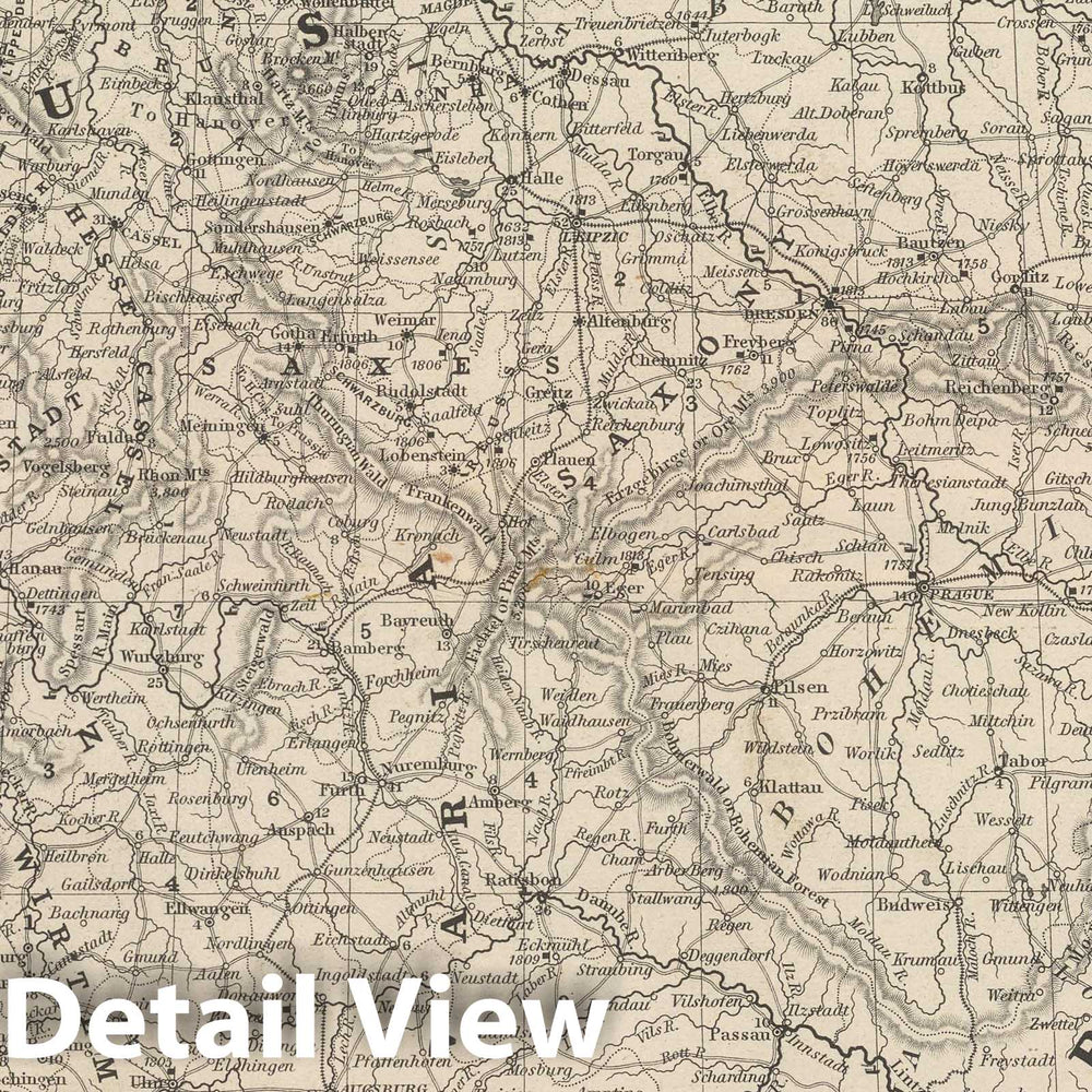 Historic Map : 1848 Germany. v1 - Vintage Wall Art