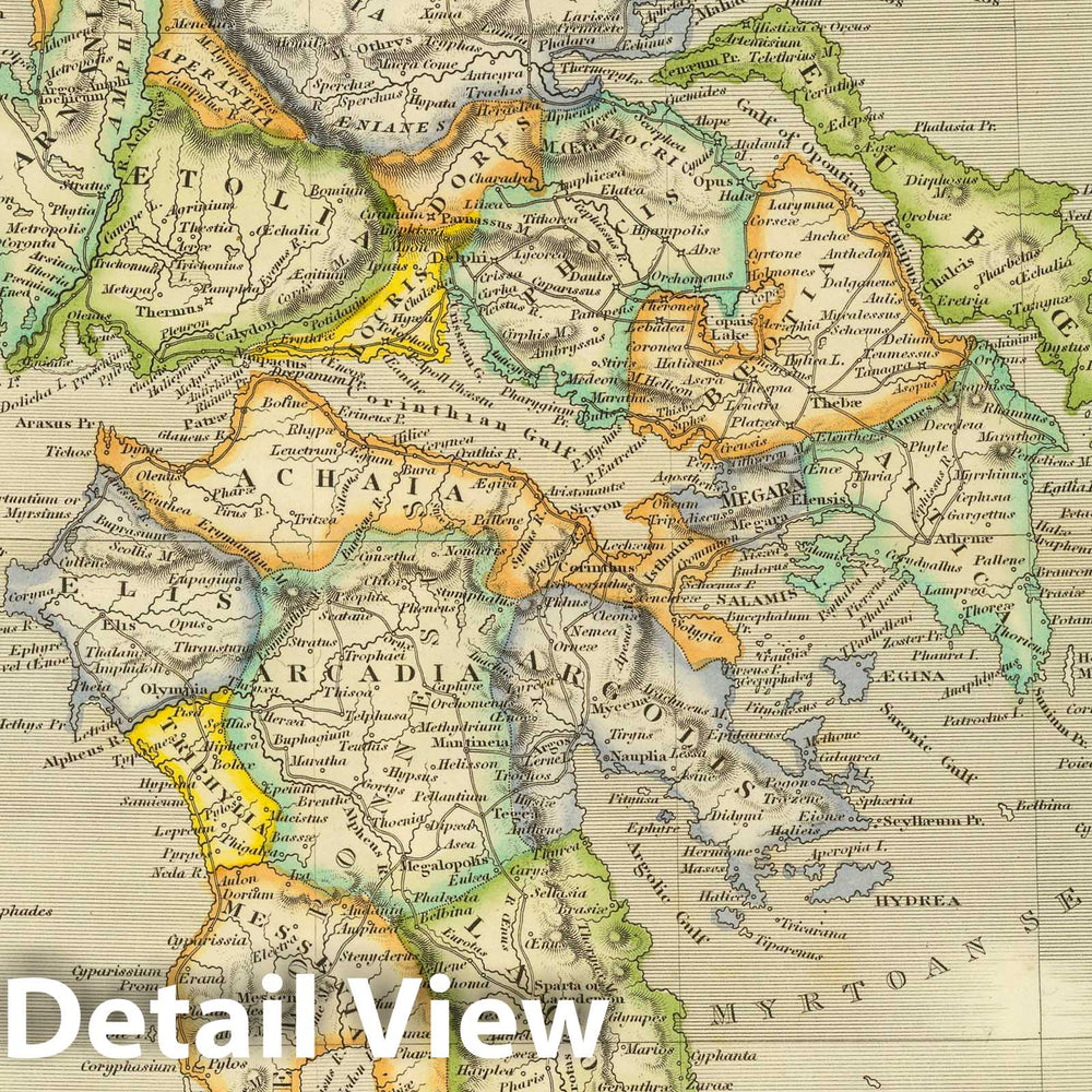 Historic Map : 1844 Ancient Greece. - Vintage Wall Art