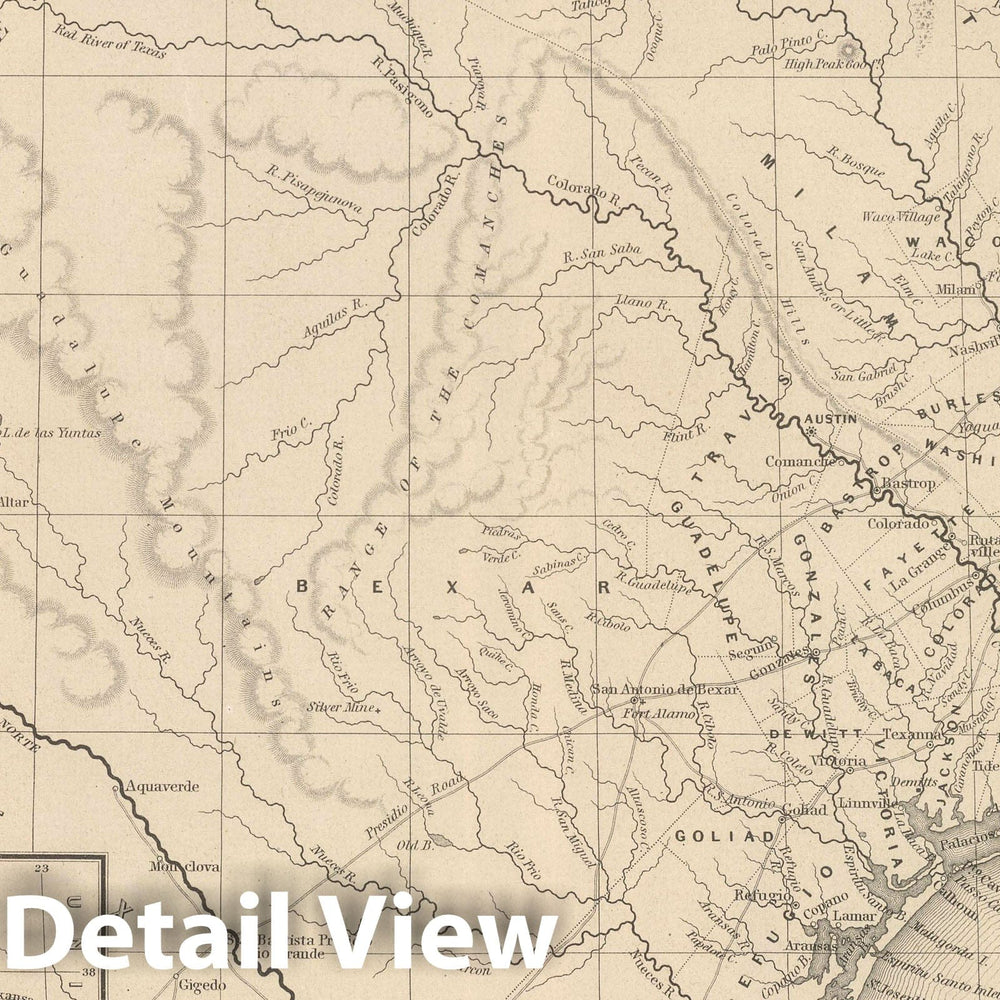 Historic Map : 1848 Texas. v1 - Vintage Wall Art