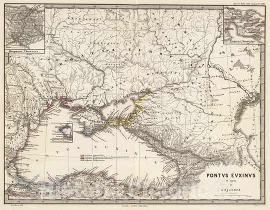 Historic Map : Turkey; Ukraine, Black Sea Region 1865 Pontus Euxinus et quae ei Adjacent. , Vintage Wall Art