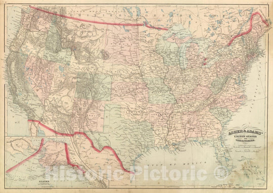 Historic Map : Commercial Reference Book - 1875 United States and territories. - Vintage Wall Art