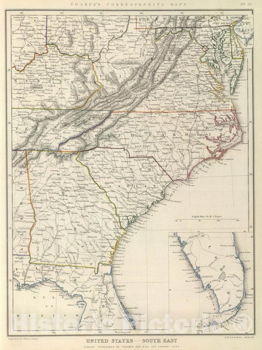 Historic Map : 1848 United States. v1 - Vintage Wall Art