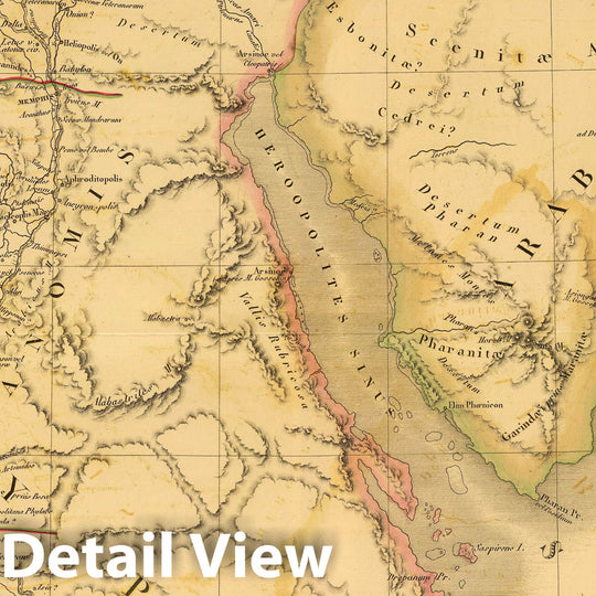 Historic Map : Egypt; Palestine, 1822 Egypte ancienne, Palestine, Arabie Petree. v1 , Vintage Wall Art