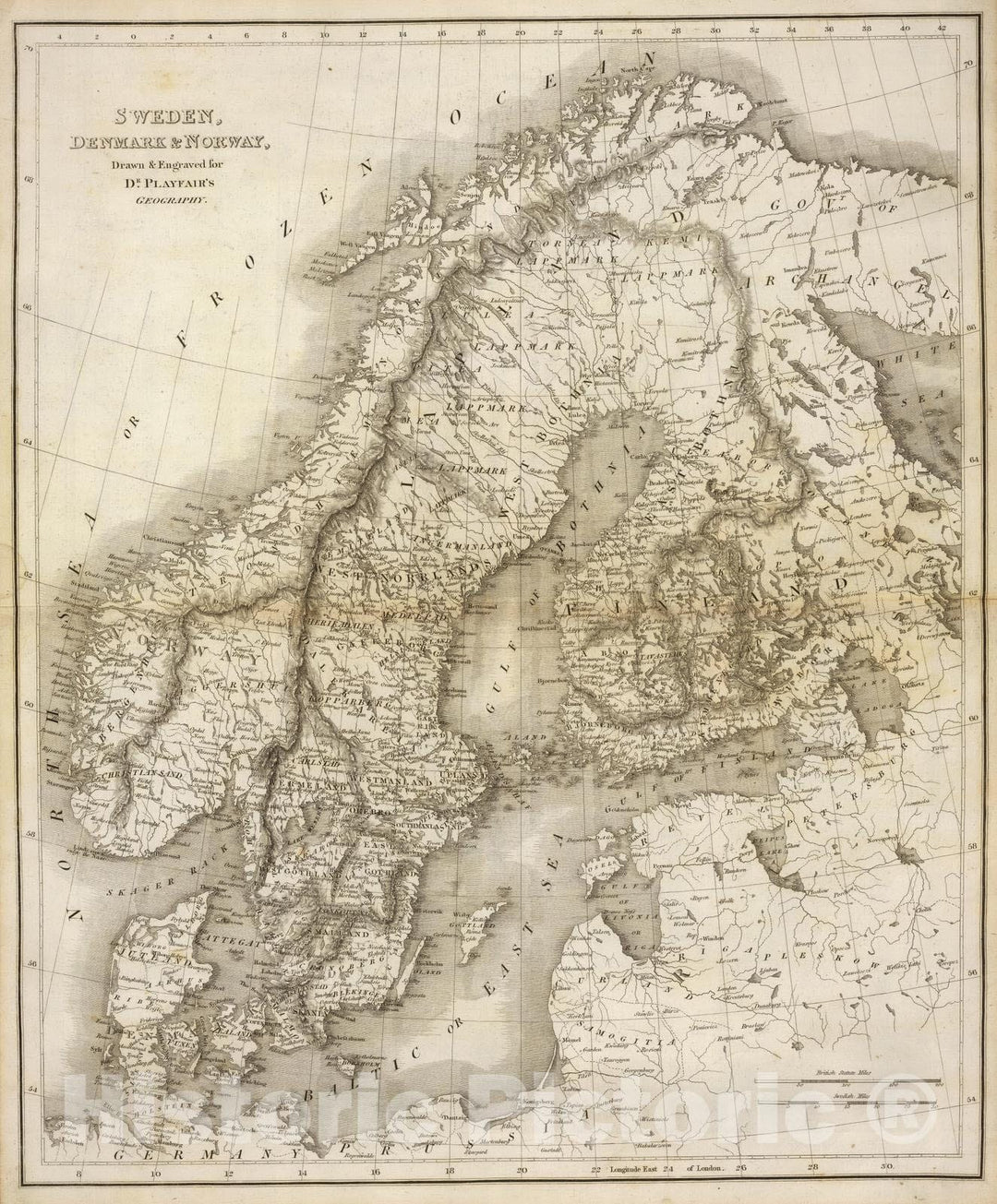 Historic Map : 1814 Sweden, Denmark, Norway. - Vintage Wall Art