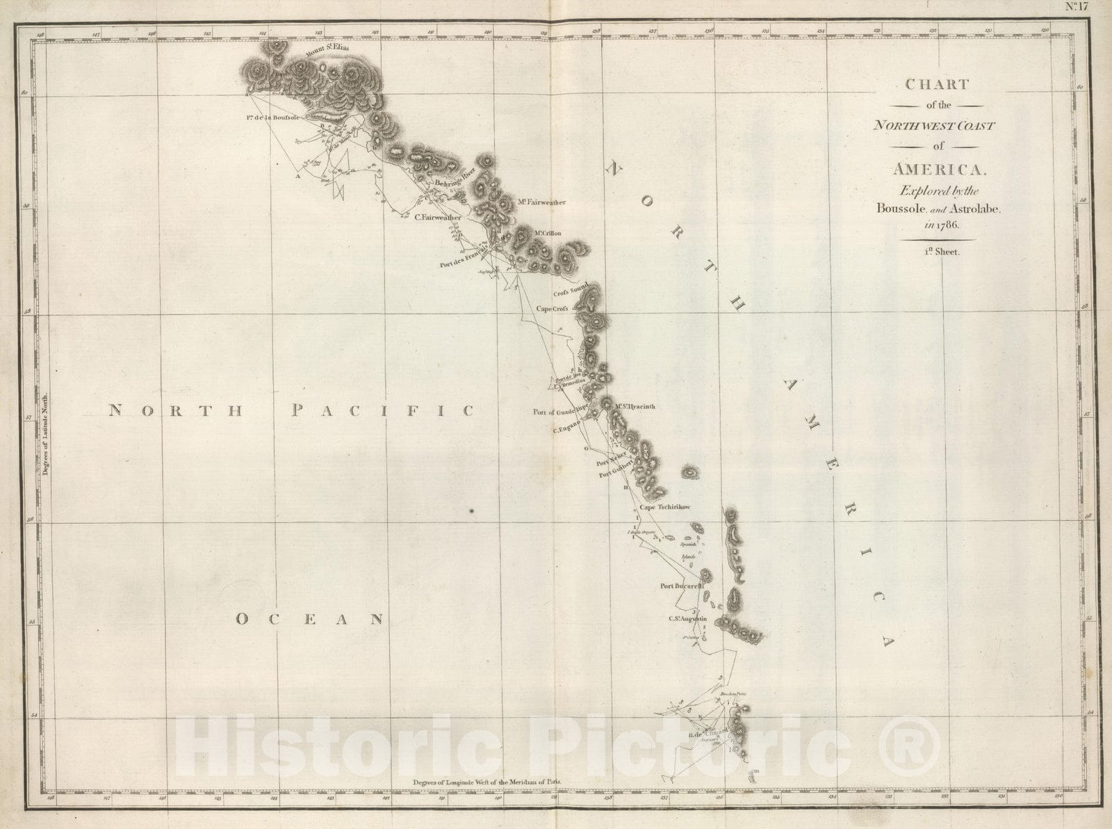 Historic Map : 1799 Chart of Part of the North West Coast of America. v1 - Vintage Wall Art