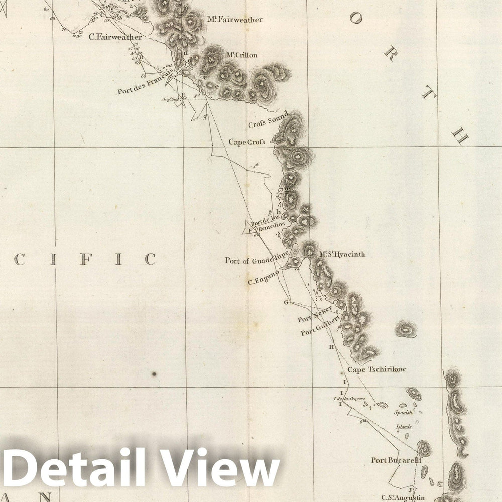 Historic Map : 1799 Chart of Part of the North West Coast of America. v1 - Vintage Wall Art