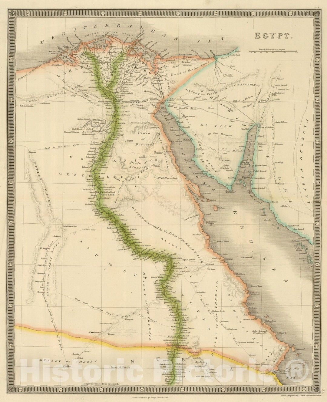 Historic Map : 1844 Egypt. - Vintage Wall Art