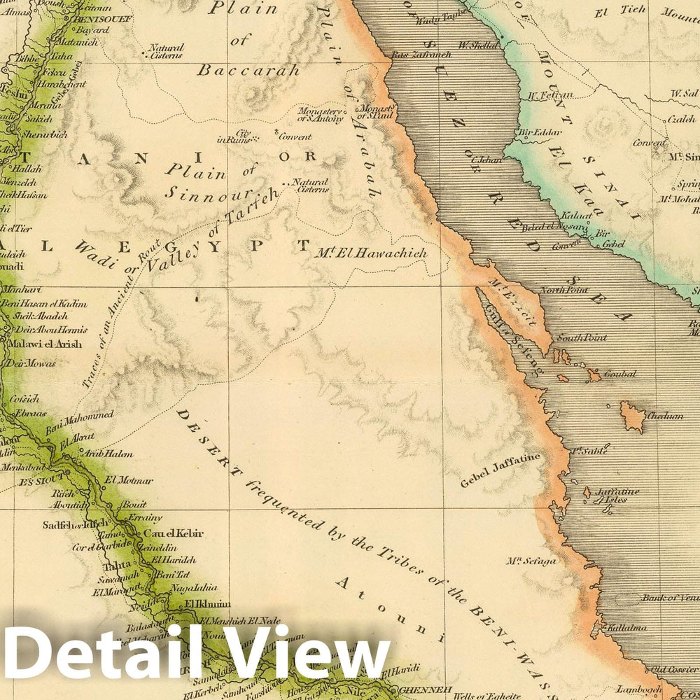 Historic Map : 1844 Egypt. - Vintage Wall Art