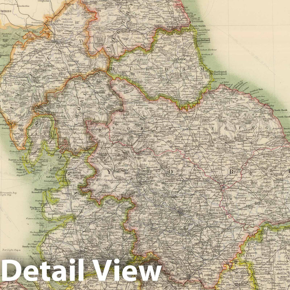 Historic Map : 1910 England and Wales (northern sheet). - Vintage Wall Art