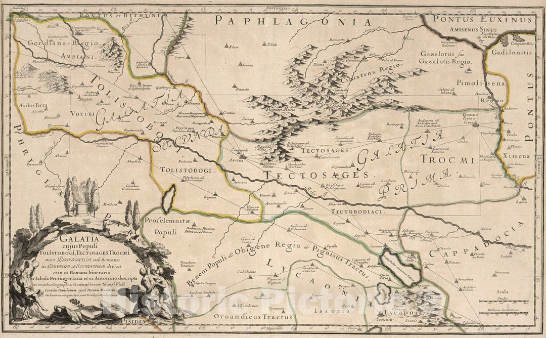 Historic Map : 1697 Galatia, Anatolia, Turkey. - Vintage Wall Art