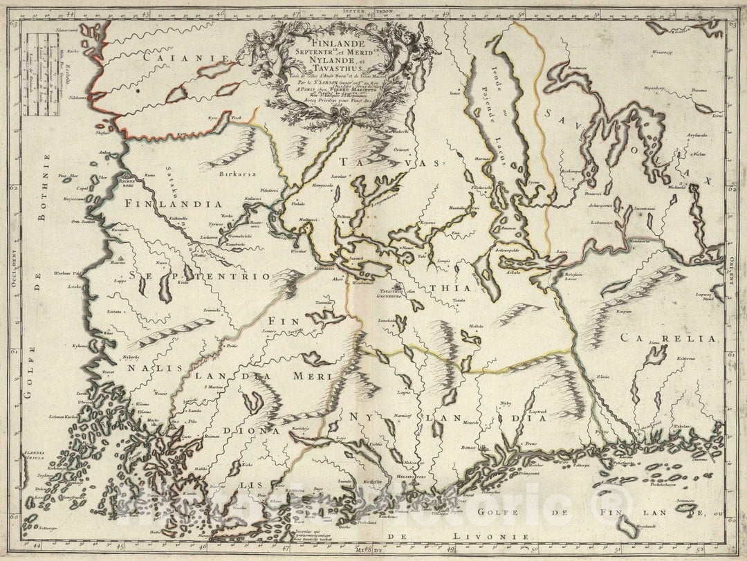 Historic Map : 1688 Finland. - Vintage Wall Art