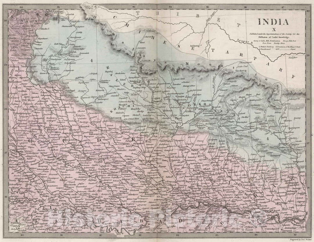 Historic Map : India, 1856 India X , Vintage Wall Art