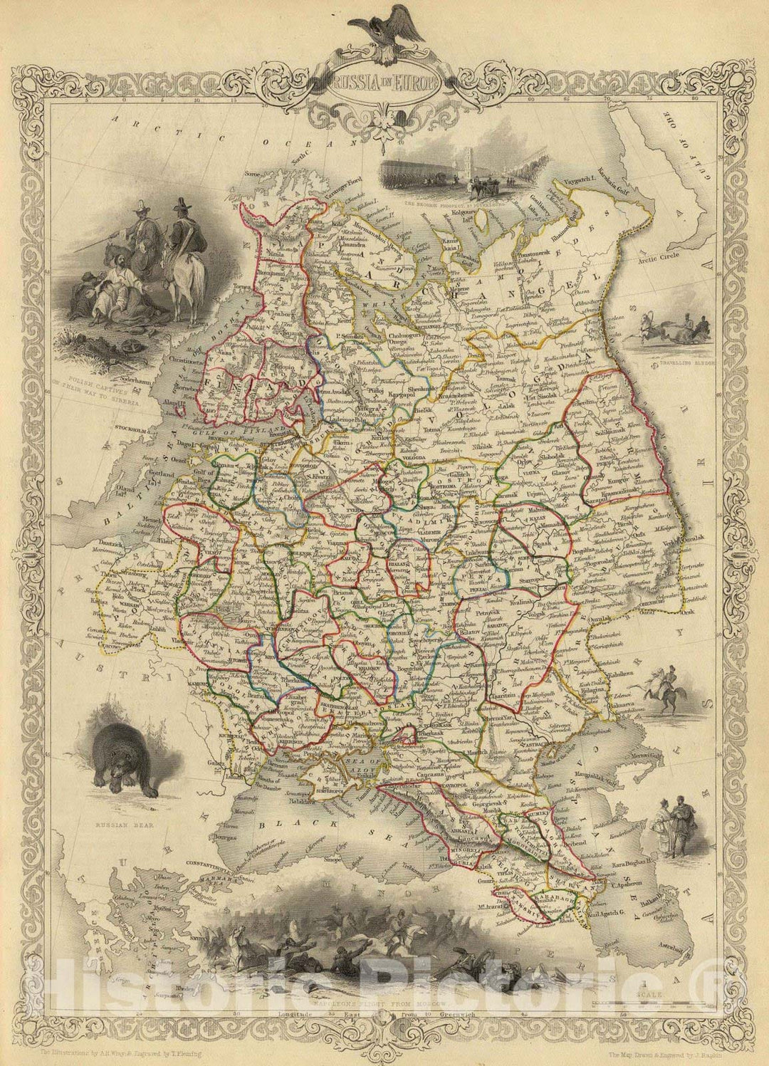 Historic Map : 1851 Russia In Europe. - Vintage Wall Art