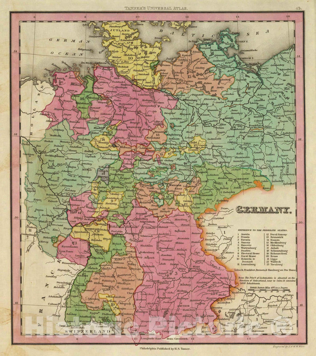 Historic Map : 1836 Germany. - Vintage Wall Art