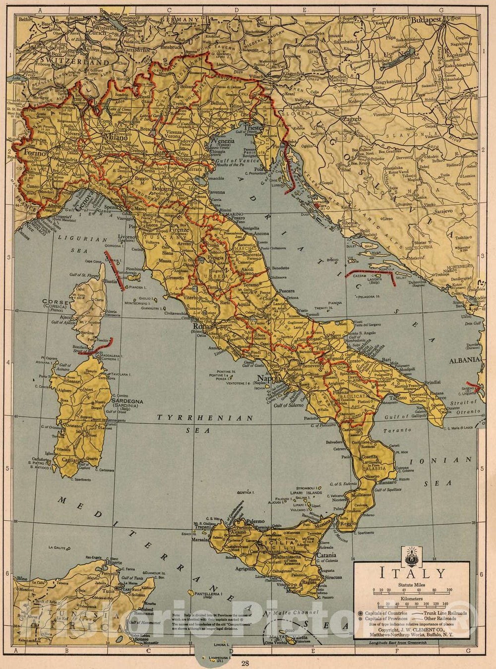 Historic Map : 1943 Italy - Vintage Wall Art