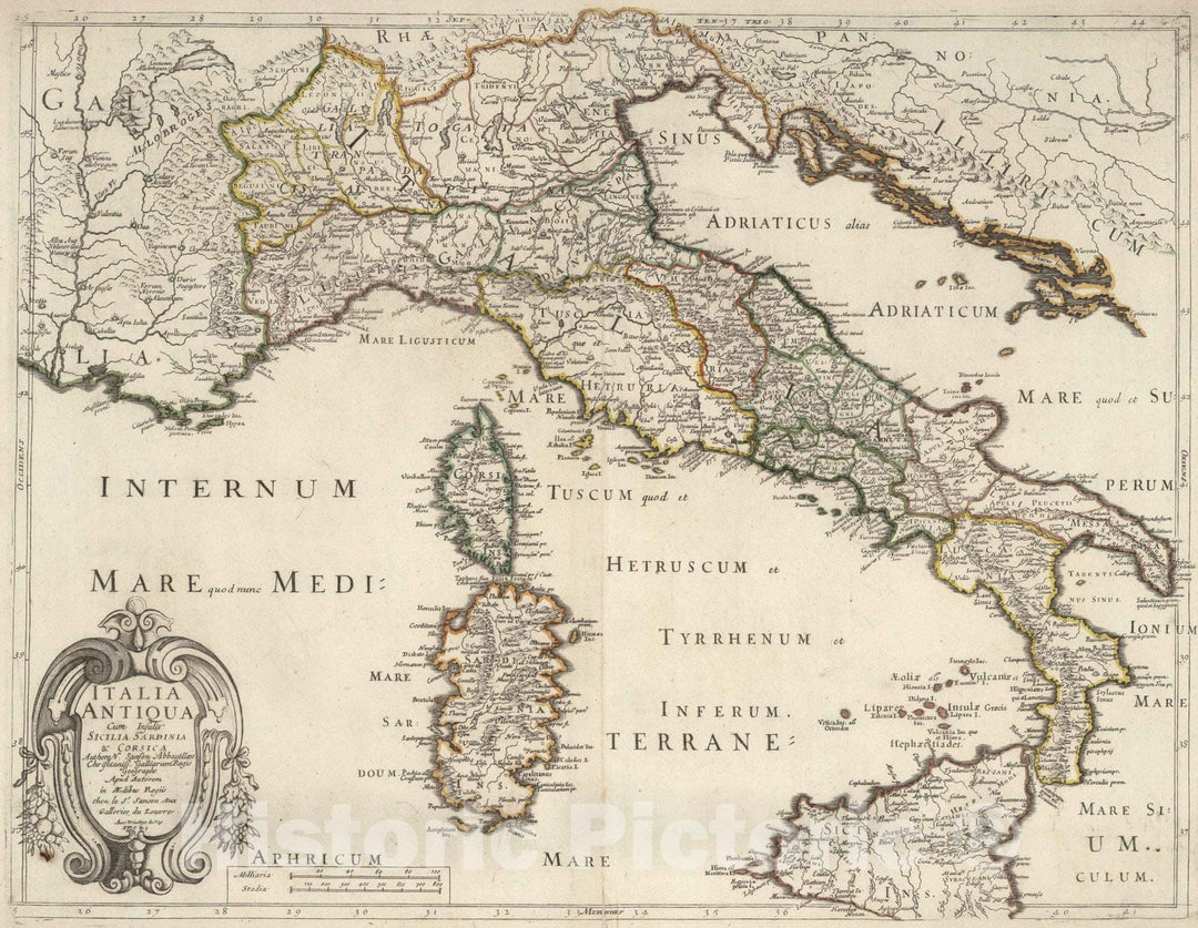 Historic Map : 1702 Ancient Italy. - Vintage Wall Art