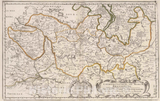 Historic Map : 1704 Churfurstenthum, and March Brandeburg, Germany. - Vintage Wall Art