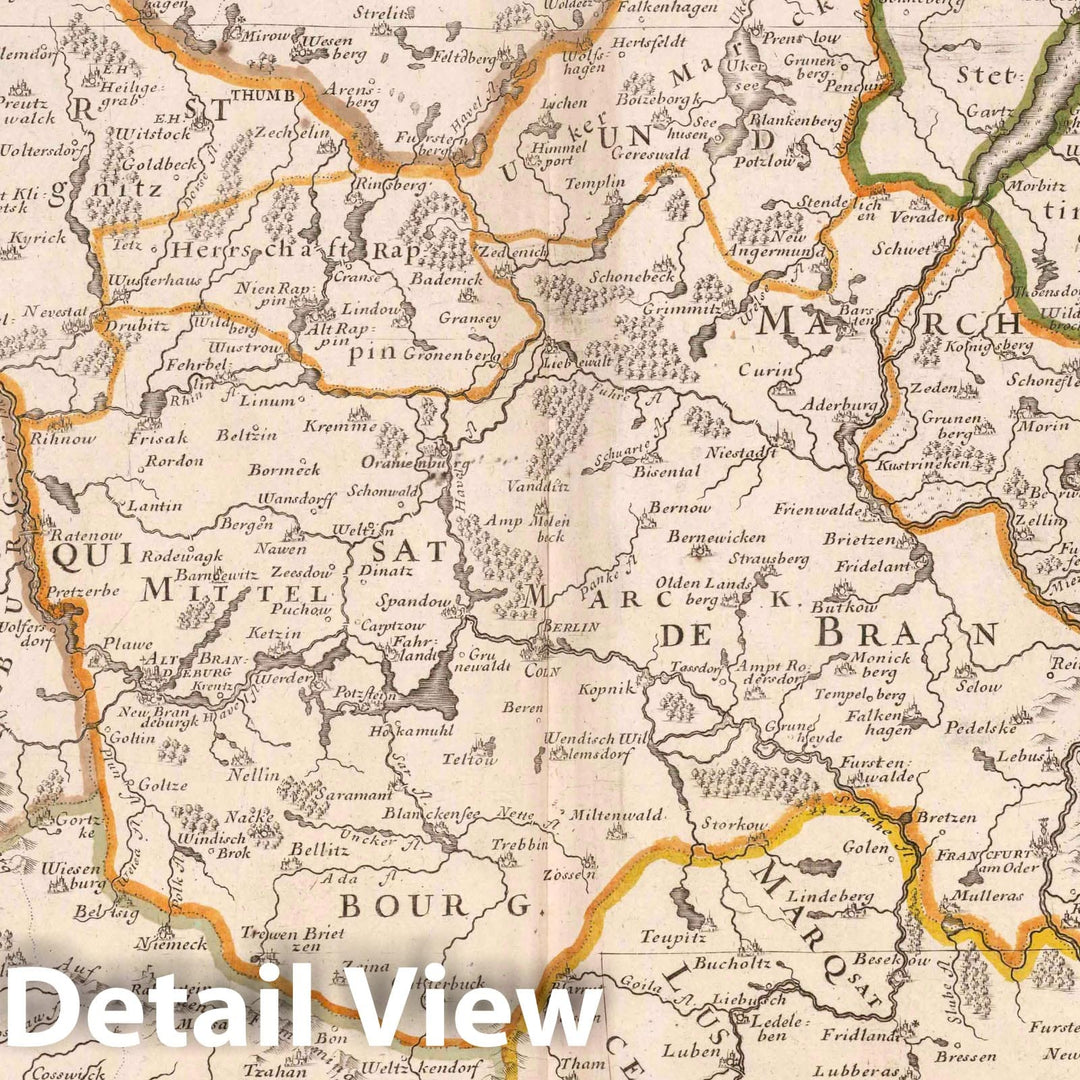 Historic Map : 1704 Churfurstenthum, and March Brandeburg, Germany. - Vintage Wall Art