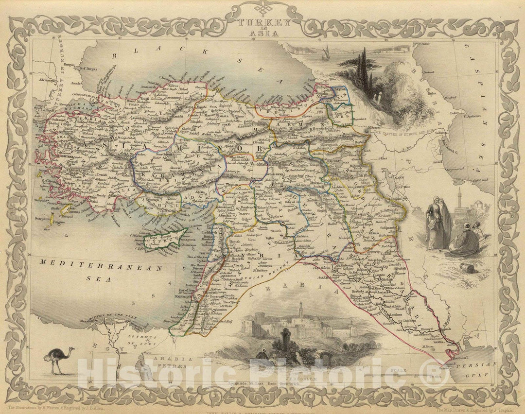 Historic Map : 1851 Turkey in Asia. - Vintage Wall Art