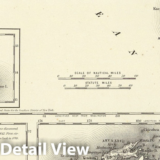 Historic Map - 1856 Hawaiian Group Or Sandwich Islands New Zealand Galapagos Islands, Atlas - Vintage Wall Art