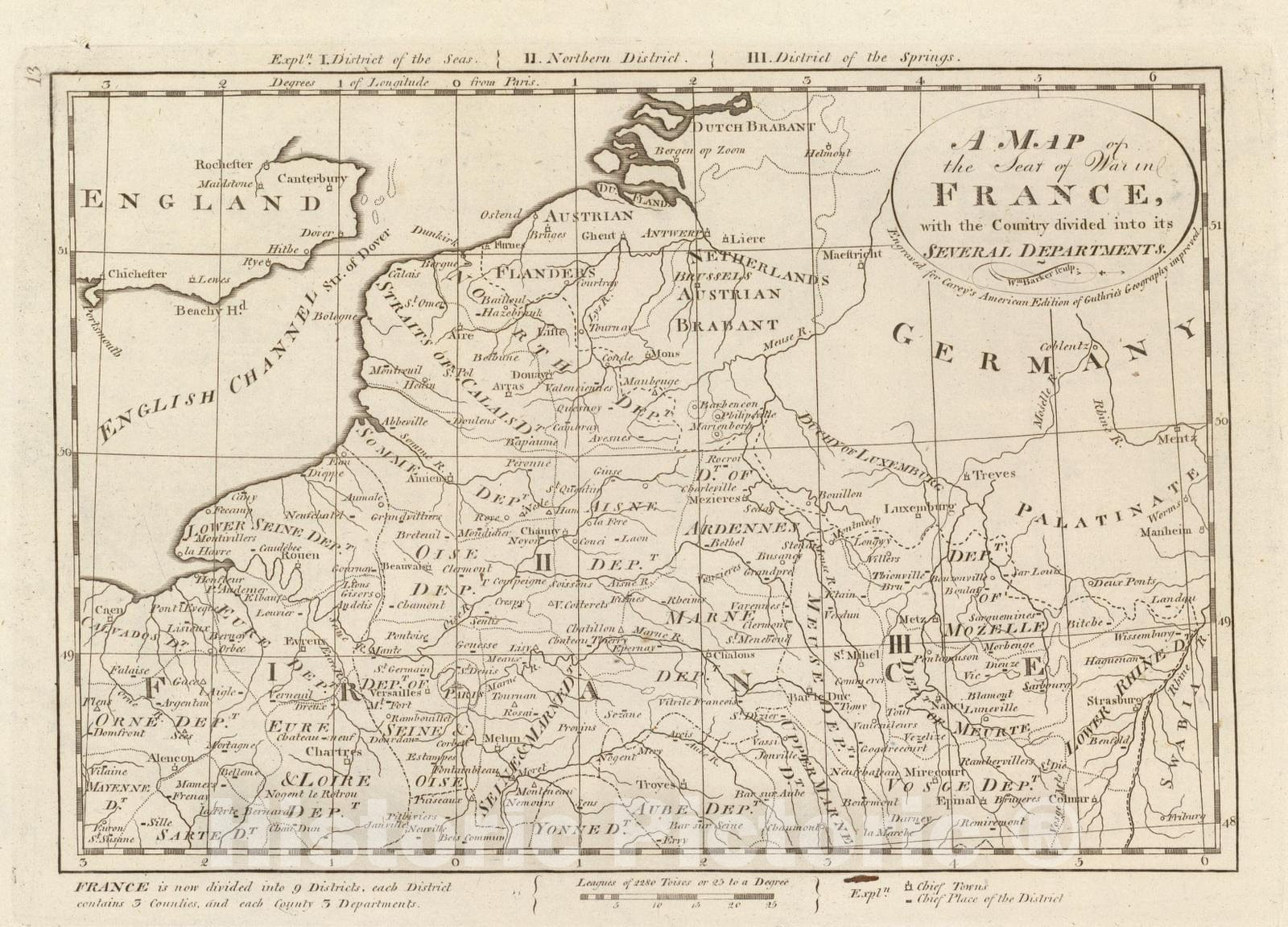 Historic Map : 1811 Map of the Seat of War in France. - Vintage Wall Art