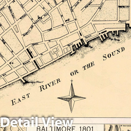 Historic Map : 1932 Plate 159. City of New York, 1776. Baltimore, 1801 (Facsimiles). - Vintage Wall Art