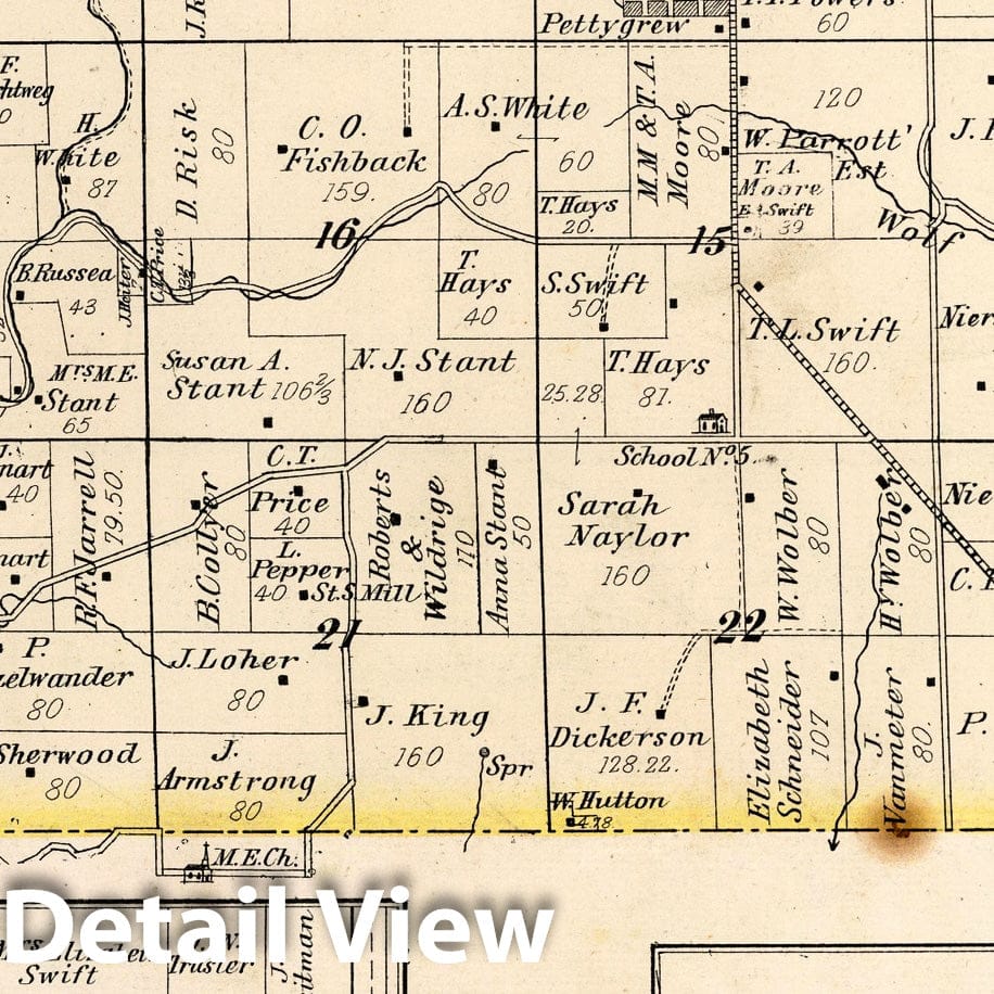 Historic Map : 1882 Blooming Grove Township, Franklin County, Indiana. Blooming Grove. Mixerville (Mixersville). - Vintage Wall Art