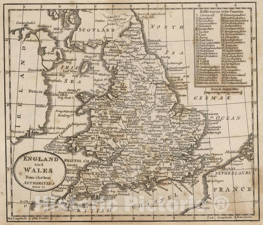 Historic Map : 1816 England And Wales From The Best Authorities - Vintage Wall Art