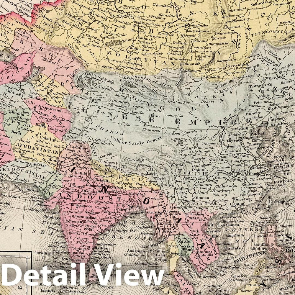 Historic Map : 1859 Asia. v2 - Vintage Wall Art