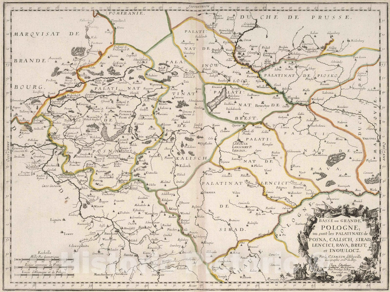 Historic Map : 1703 Lower Poland. - Vintage Wall Art