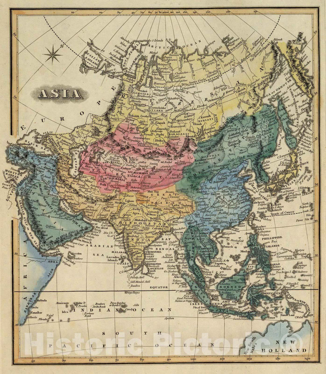 Historic Map : 1823 Asia. v3 - Vintage Wall Art