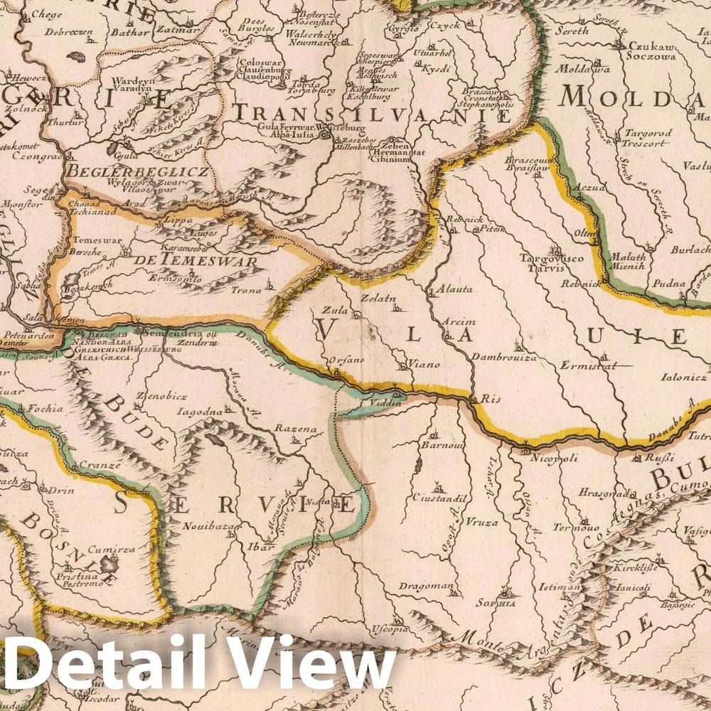 Historic Map : 1698 Northern Part of Turkey in Europe. - Vintage Wall Art