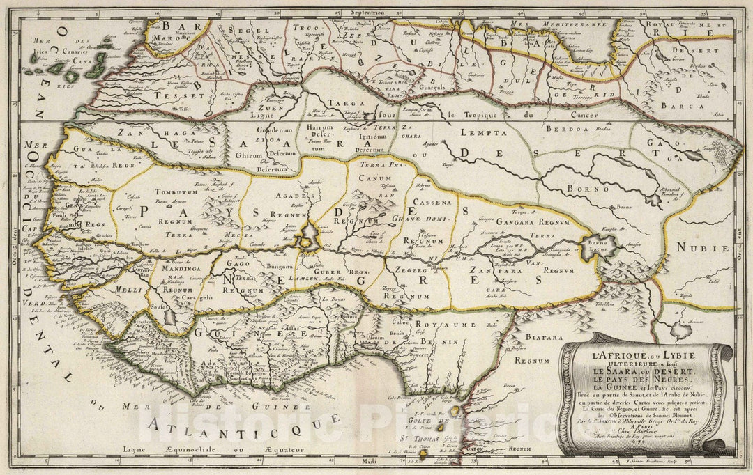 Historic Map : 1679 West Africa. - Vintage Wall Art